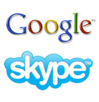 les logos de skype et de google